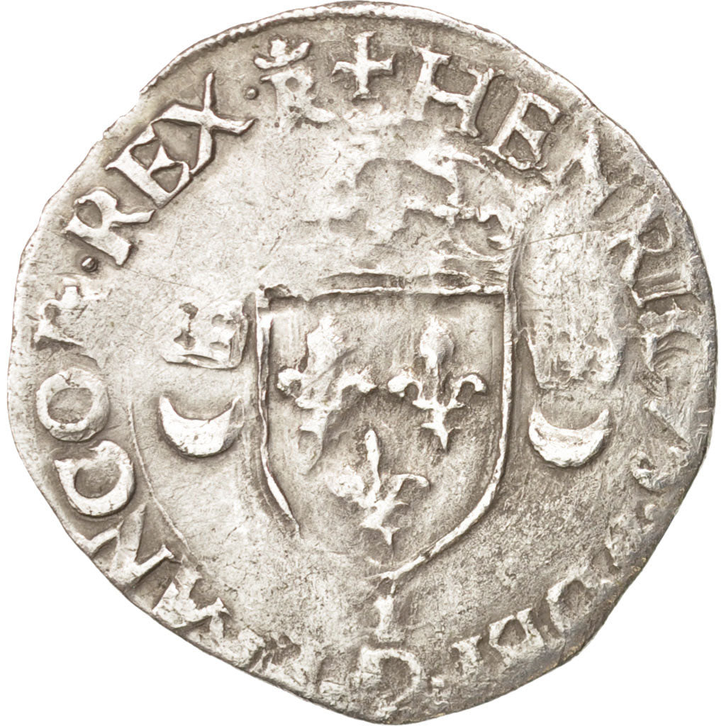 France, Douzain aux croissants, 1551, Limoges, VF(20-25), Billon, Sombart:4380