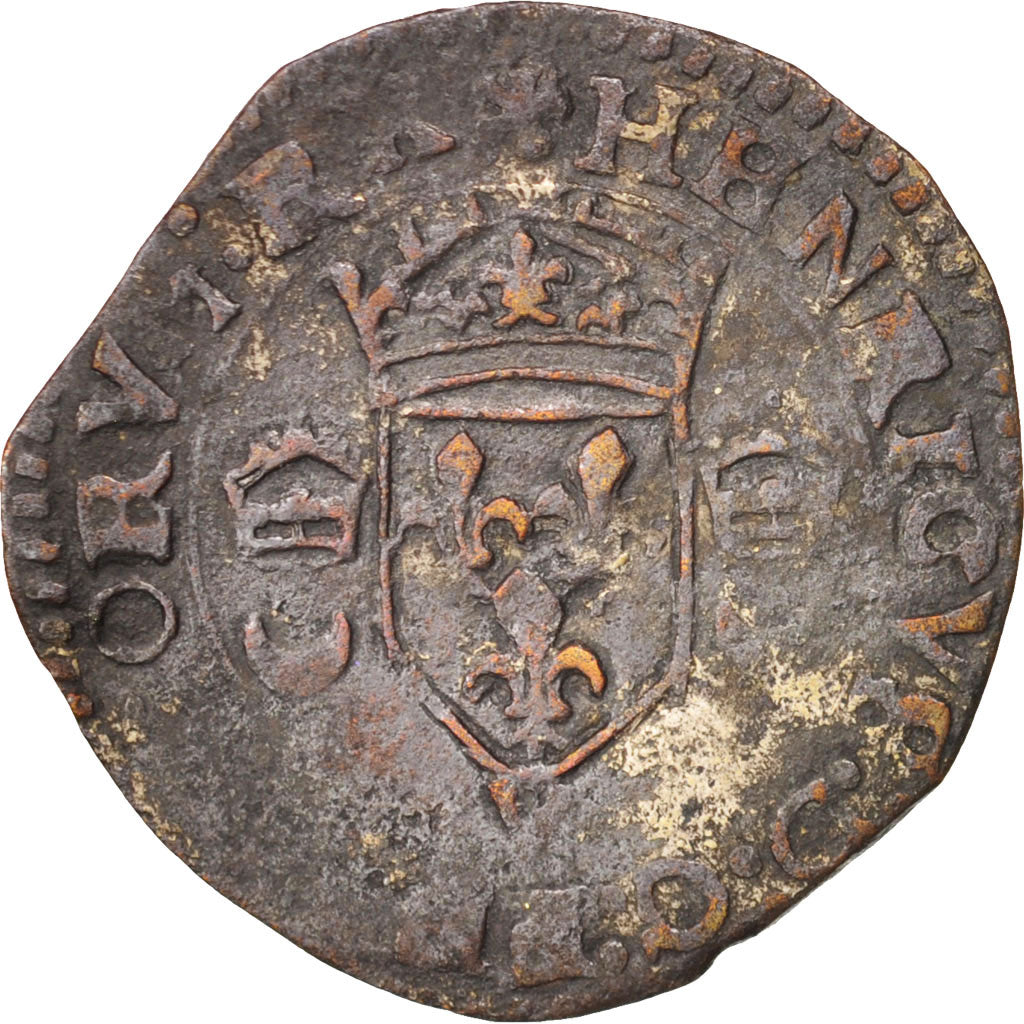 France, Douzain aux croissants, 1555, Forgery, VF(20-25), Billon, Sombart:4380