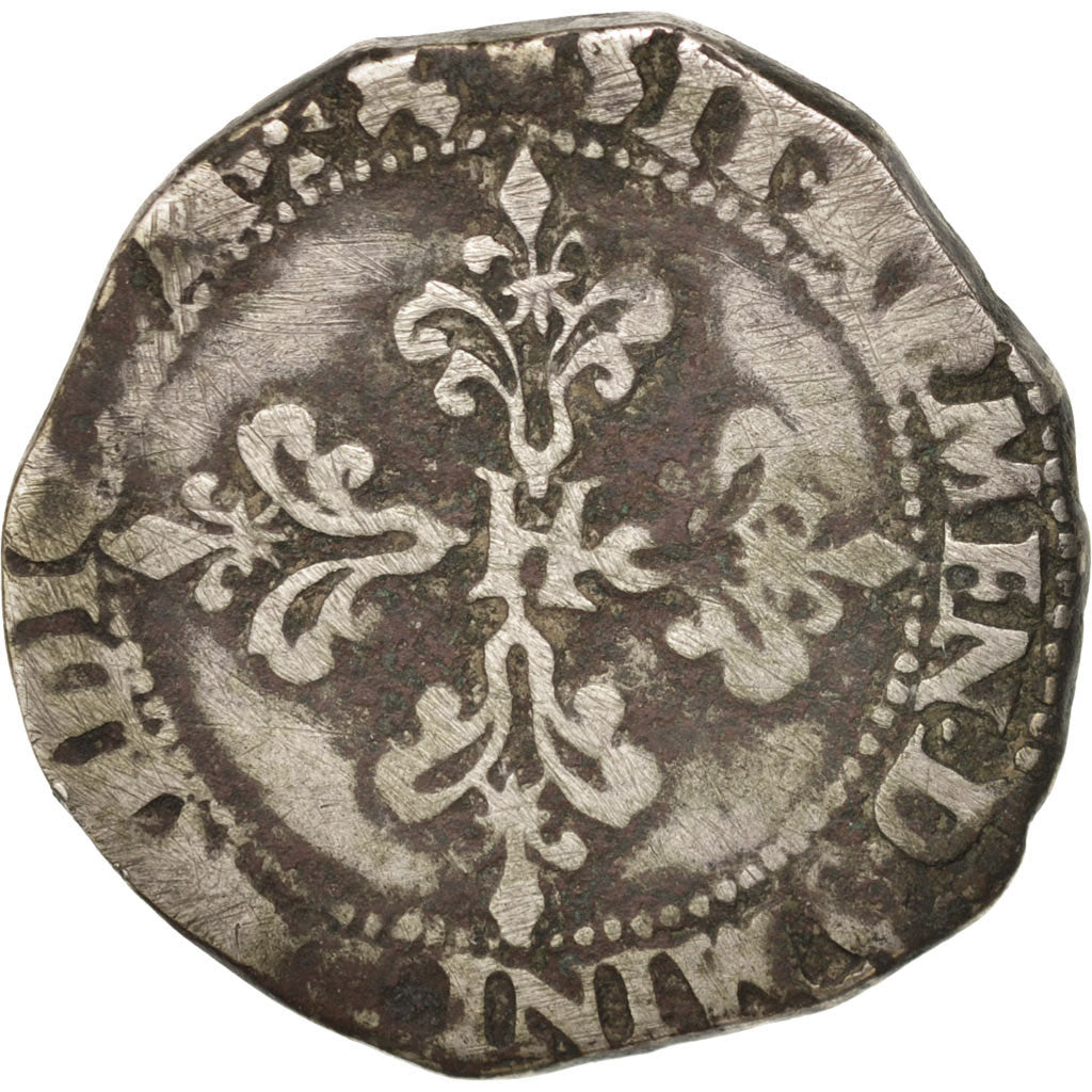 Frankreich, HenriIII,Franc au Col Plat,1578,Bayonne,F(12-15),Silver,Sombart:4714