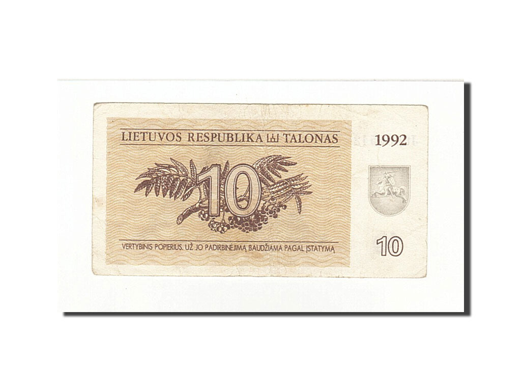 Banknote, Lithuania, 10 (Talonas), 1992, KM:40, VF(30-35)