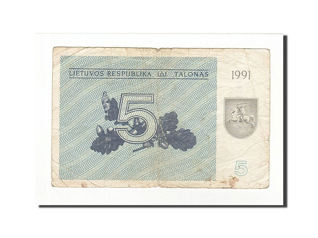 Geldschein, Lithuania, 5 (Talonas), 1991, KM:34a, S