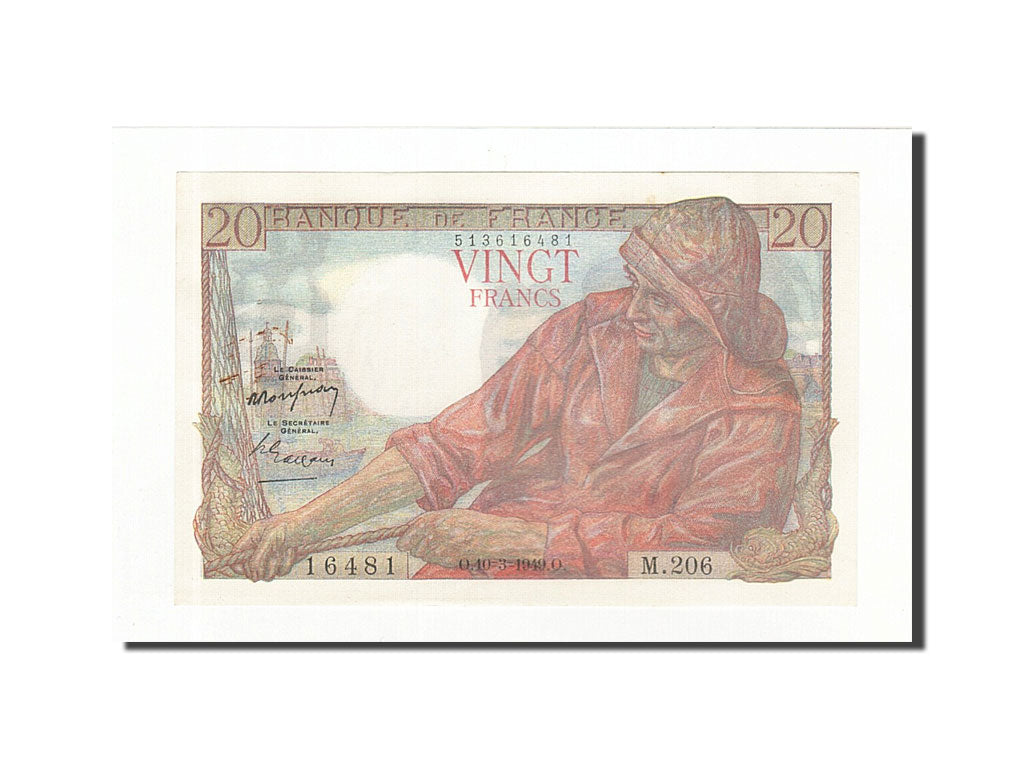 France, 20 Francs, 1949, 1949-03-10, KM:100c, SUP+, Fayette:13.14