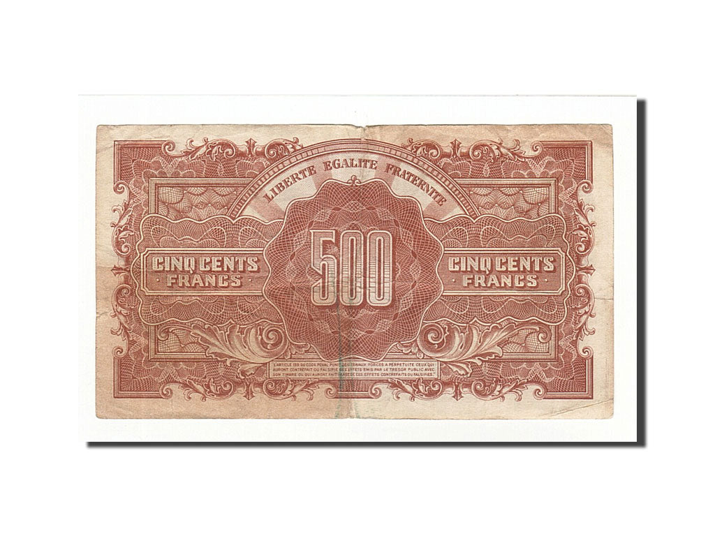 Billete, Francia, 500 Francs, 1945, BC+, Fayette:VF 11.1, KM:106