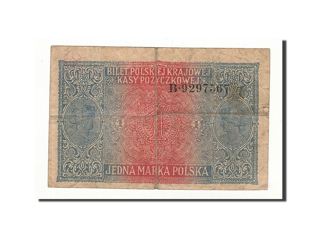 Poland, 1 Marka, 1917, KM:8, VF(30-35)