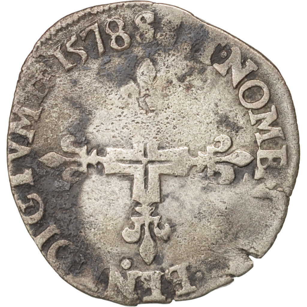 France, Henri III, Sol Parisis, 1578, F(12-15), Billon, Sombart:4474