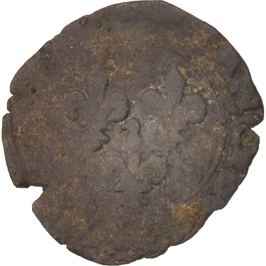 France, François Ist, Double Tournois, Montpellier, VG(8-10),Copper,Sombart:4268