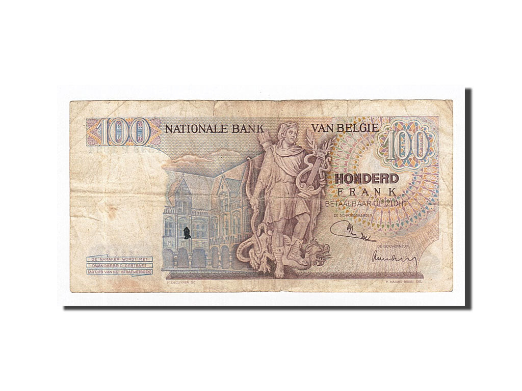 Banconote, Belgio, 100 Francs, KM:134b, 1971-10-22, MB