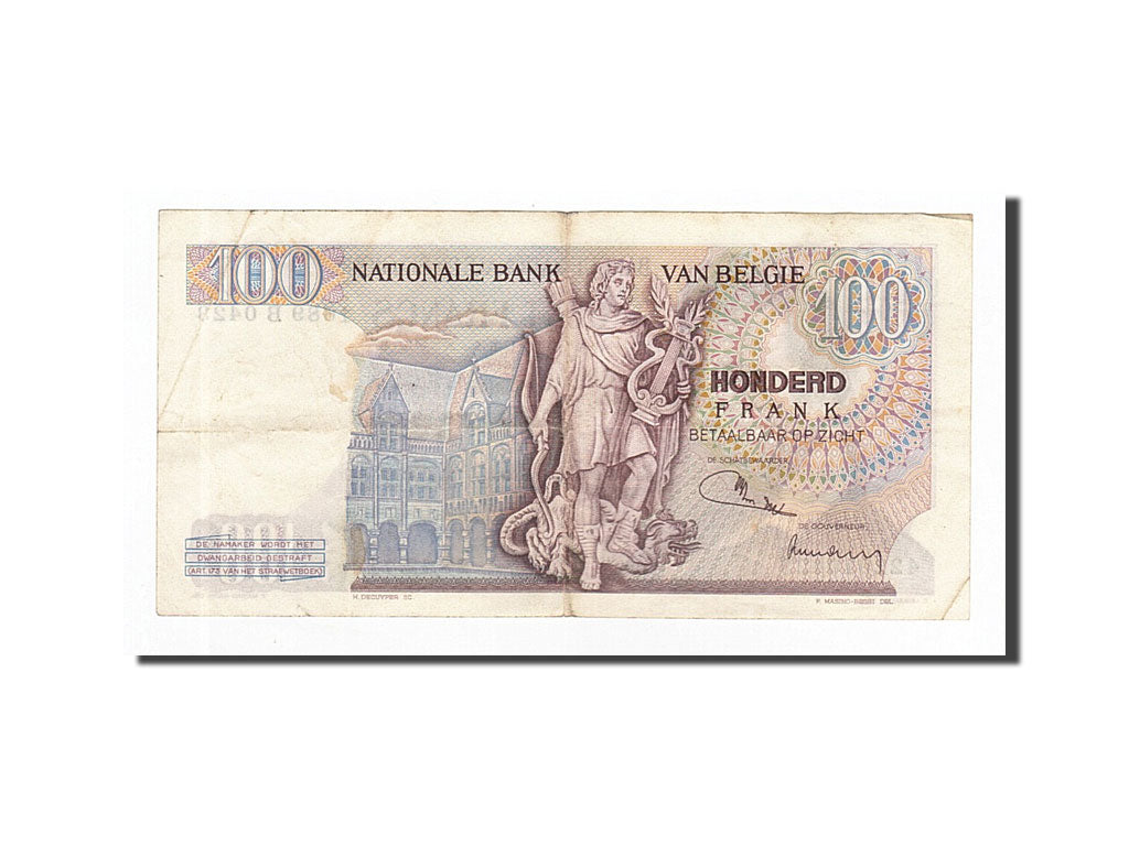 Banknote, Belgium, 100 Francs, 1961-1971, 1971-12-28, KM:134b, EF(40-45)
