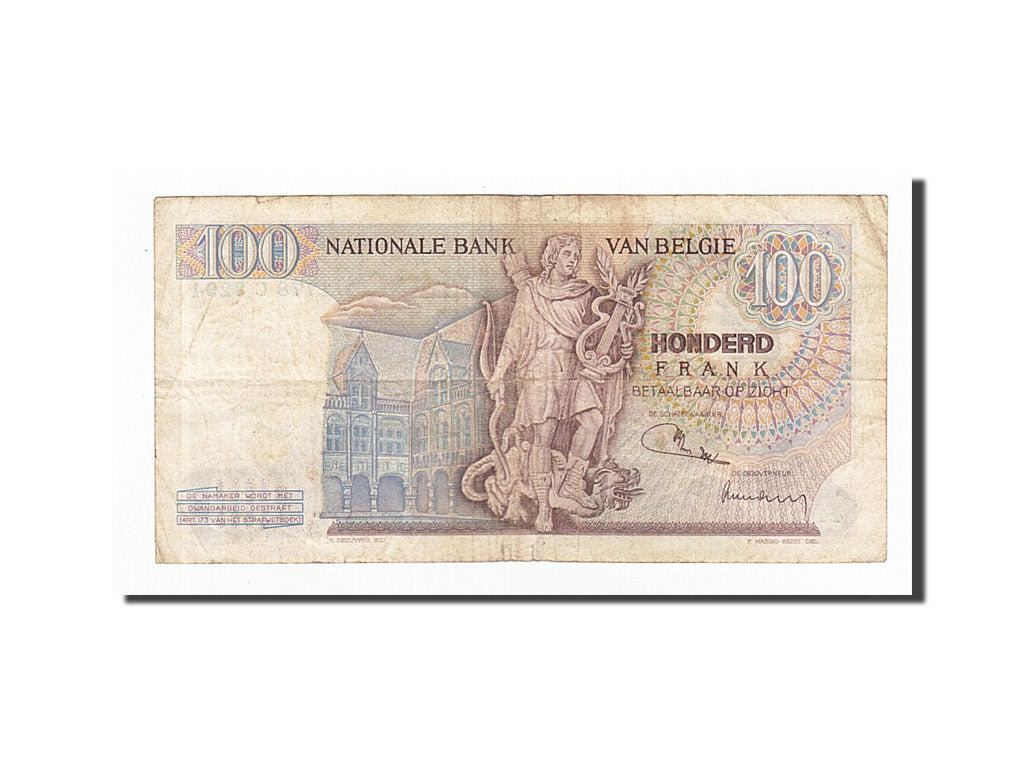 Banknote, Belgium, 100 Francs, 1961-1971, 1972-02-28, KM:134b, VF(30-35)