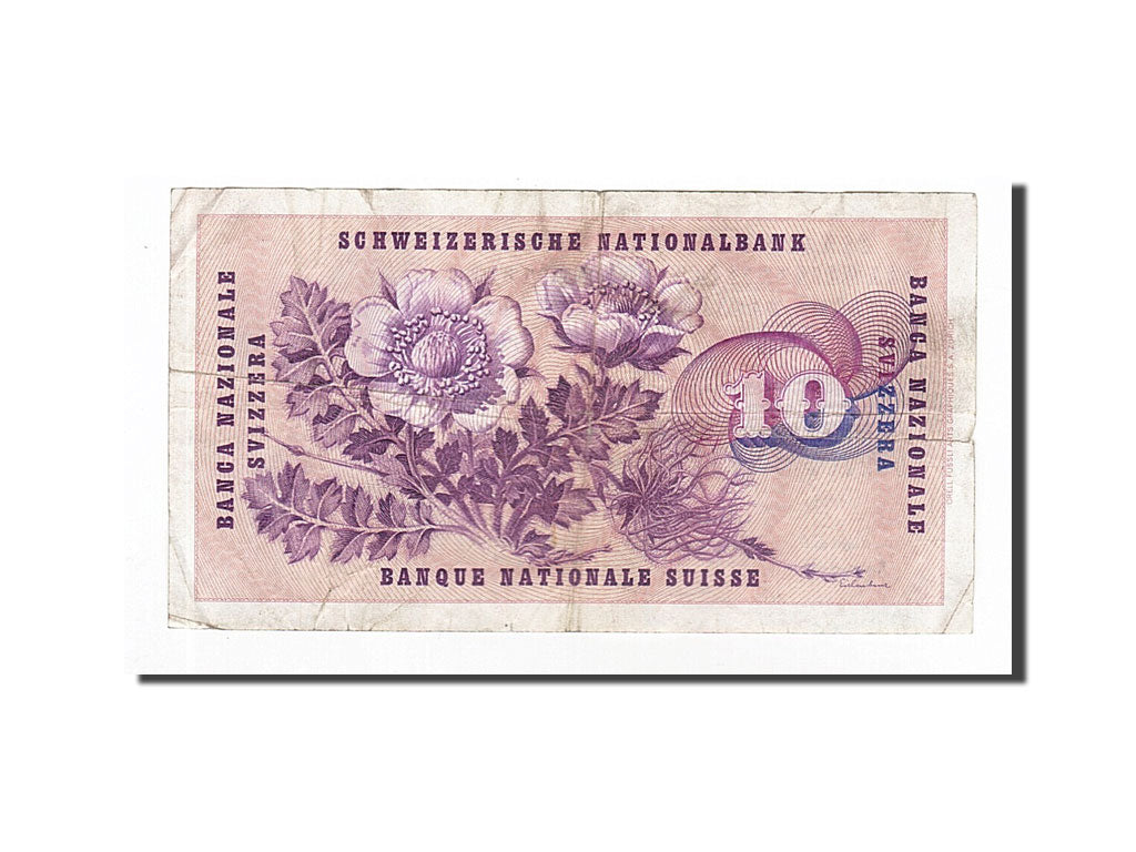 Banknote, Switzerland, 10 Franken, 1965-01-21, KM:45j, VF(30-35)