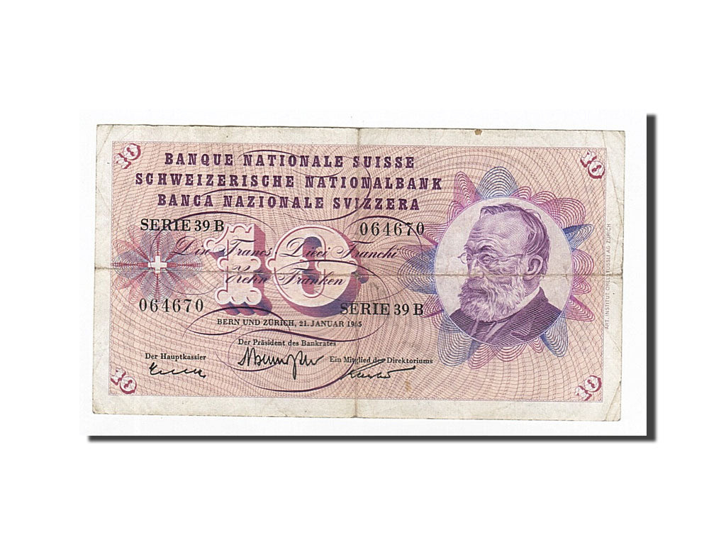 Schweiz, 10 Franken, 1965-01-21, KM:45j, S
