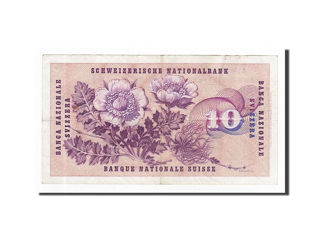 Billet, Suisse, 10 Franken, 1954-1961, 1965-01-21, KM:45j, TB+
