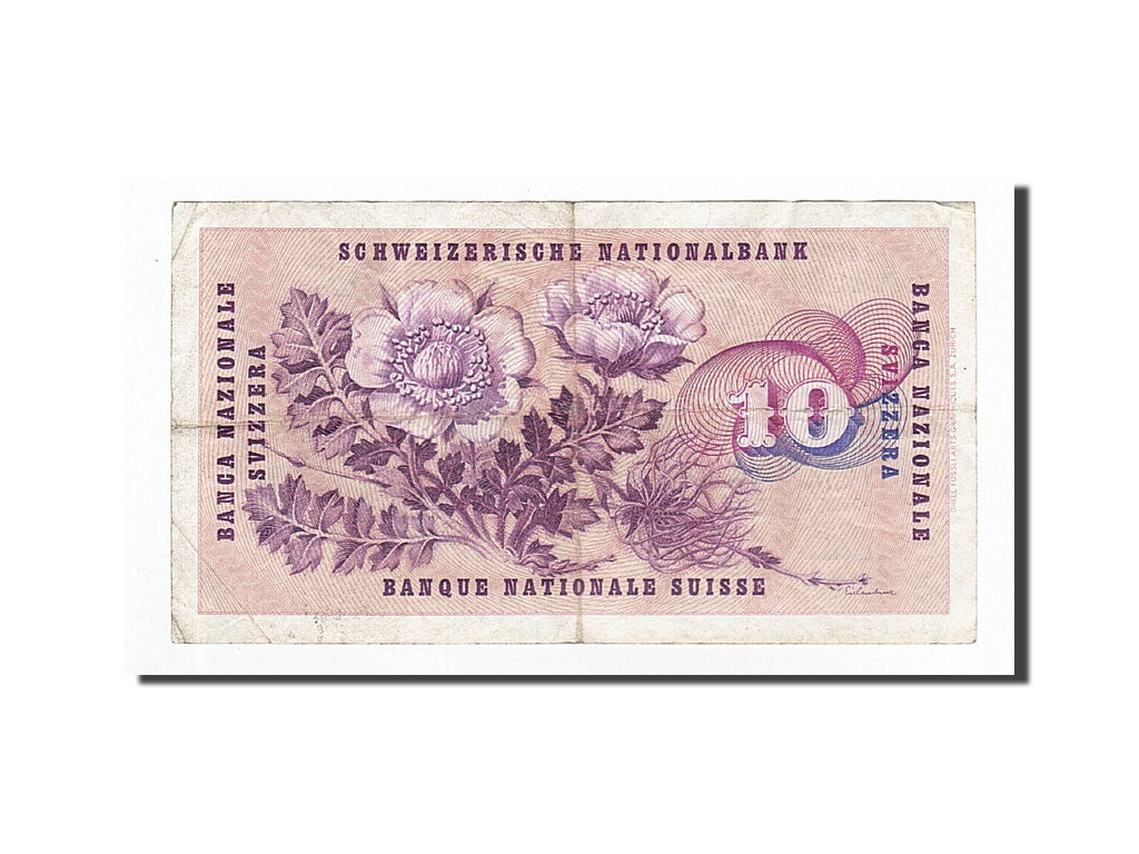 Suisse, 10 Franken, 1954-1961, 1965-01-21, KM:45j, TB+
