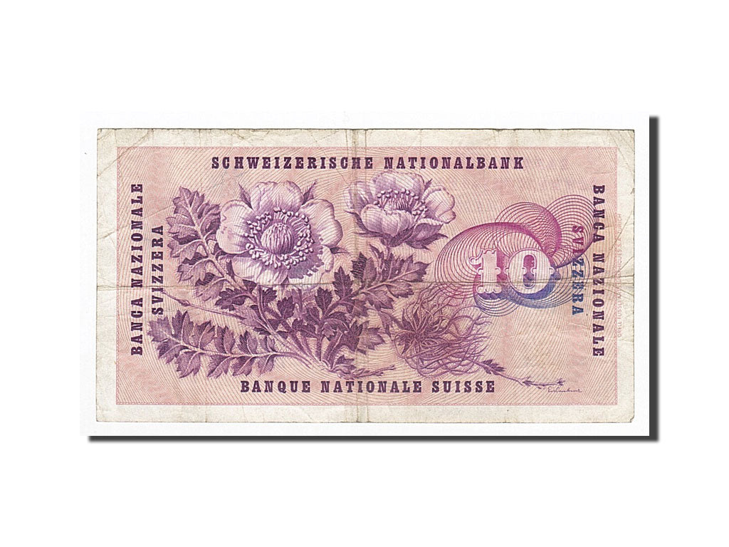 Banconote, Svizzera, 10 Franken, KM:45i, 1964-04-02, MB+
