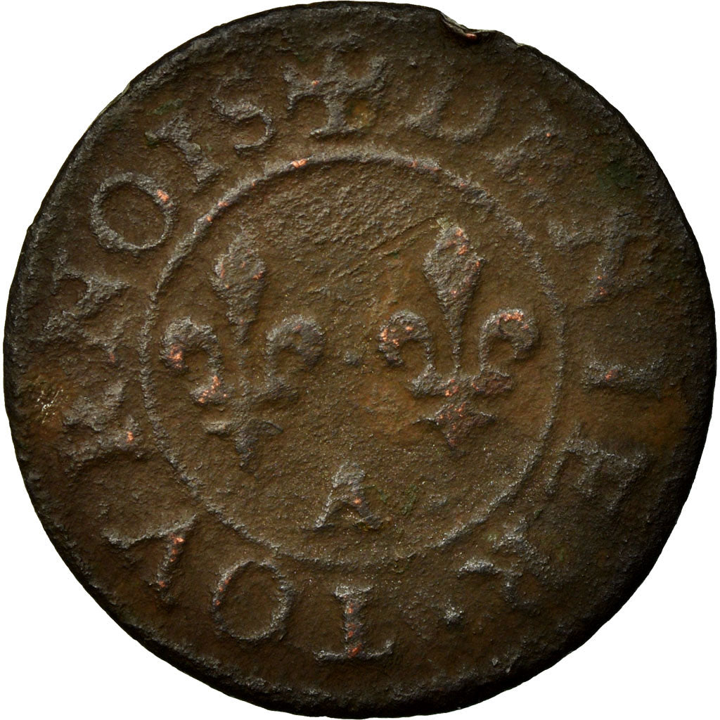 Munten, Frankrijk, Denier Tournois, Undated, Paris, ZG+, Koper, Sombart:4070