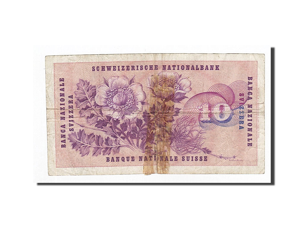 Banknote, Switzerland, 10 Franken, 1961-10-26, KM:45g, VG(8-10)