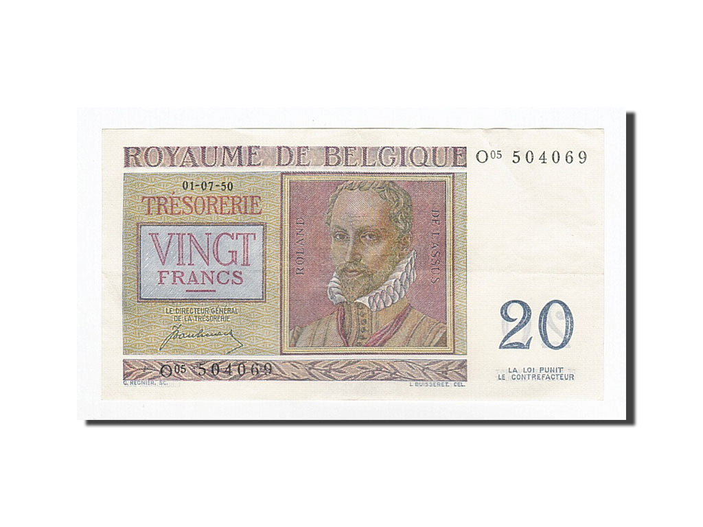 Geldschein, Belgien, 20 Francs, 1950-07-01, KM:132a, SS+