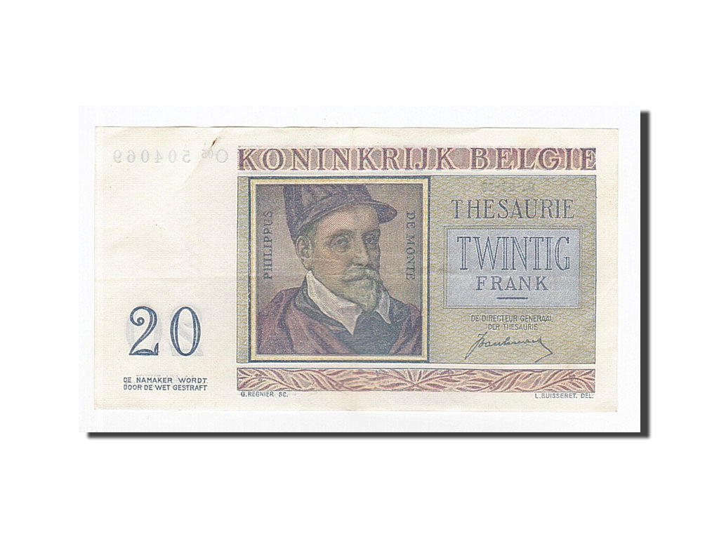 Geldschein, Belgien, 20 Francs, 1950-07-01, KM:132a, SS+