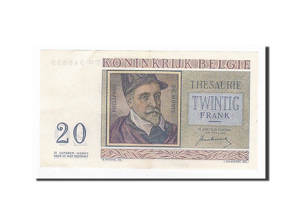 Geldschein, Belgien, 20 Francs, 1950-07-01, KM:132a, SS+