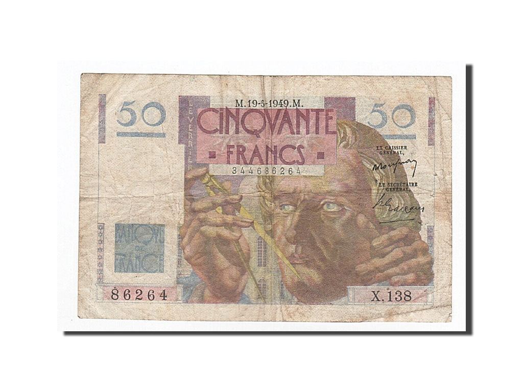 Biljet, Frankrijk, 50 Francs, 1949-05-19, TB, Fayette:20.12, KM:127b
