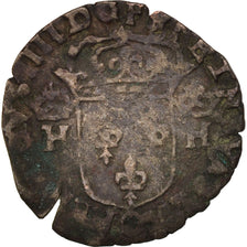 France, Henri IV, Douzain, 1593, Clermont, VF(20-25), Billon, Sombart:4436