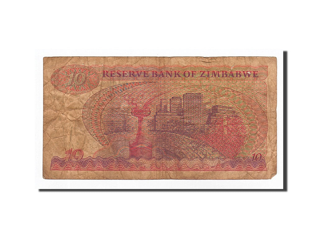 Zimbabwe, 10 Dollars, 1982, KM:3c, VF(30-35)