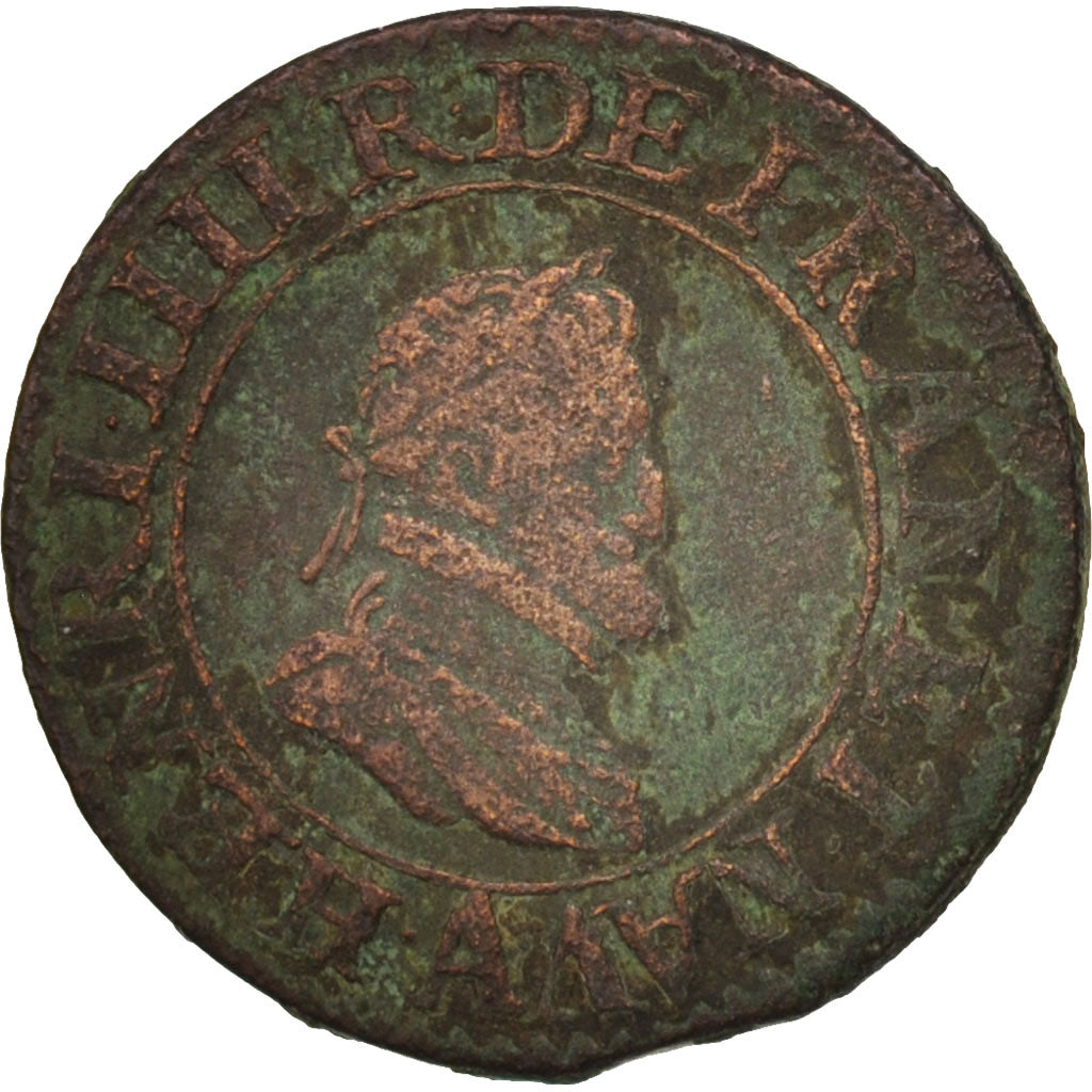 France, Henri IV, Double Tournois, 1603, Paris, TB, Cuivre, Sombart:4184