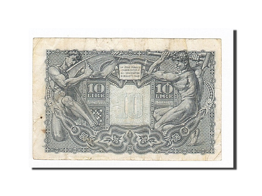 Banconote, Italia, 10 Lire, KM:32c, 1944-11-23, MB+