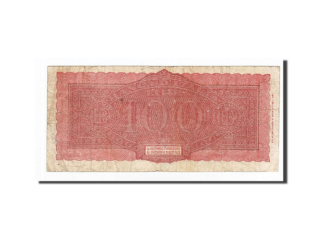 Italia, 100 Lire, KM:75a, 1944-12-10, MB