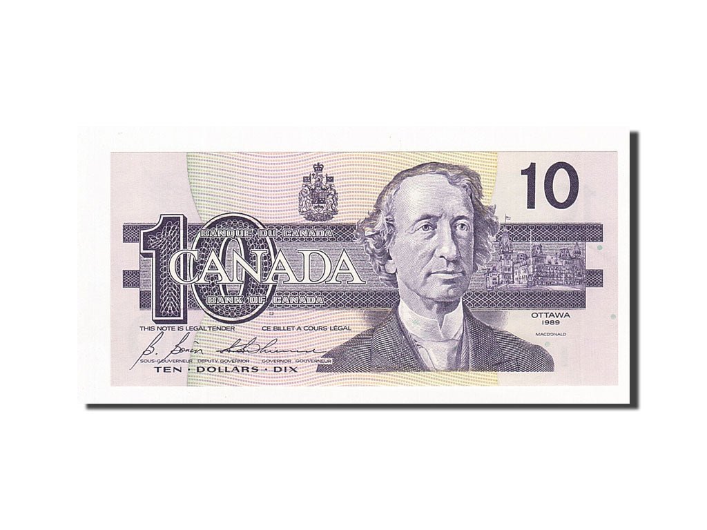 Canadá, 10 Dollars, 1989, KM:96b, UNC