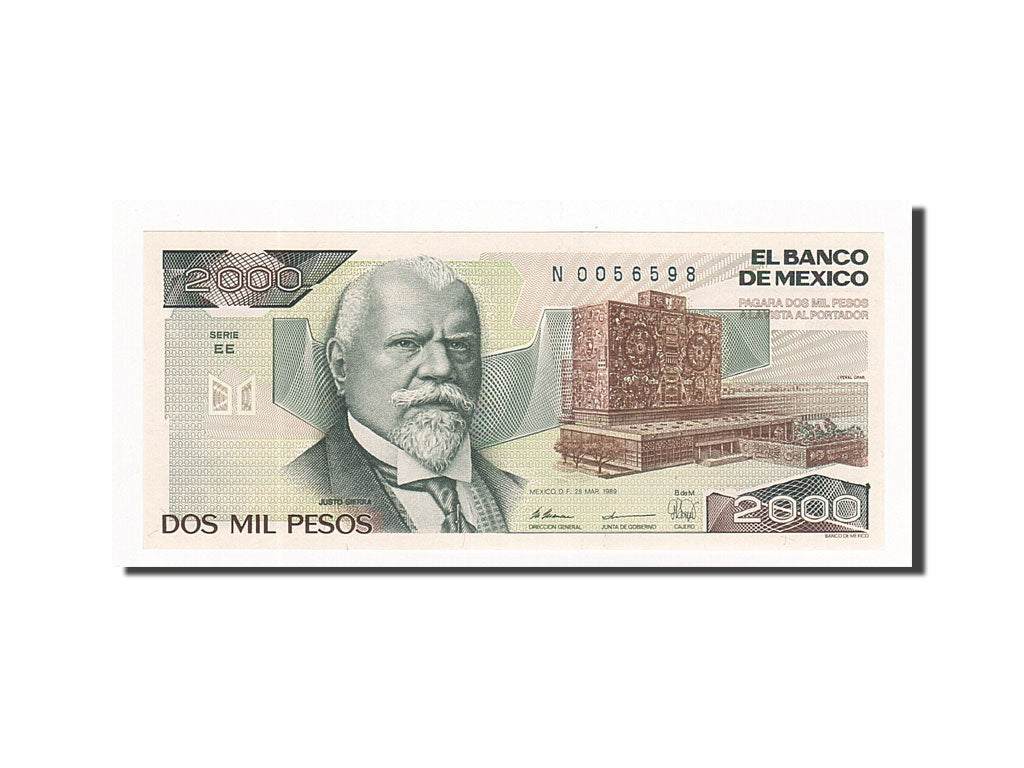 Messico, 2000 Pesos, 1989-03-28, KM:86c, FDS