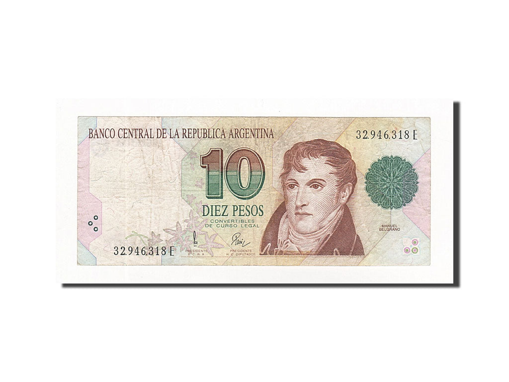 Argentina, 10 Pesos, UNDATED (1992-1997), KM:342b, BB