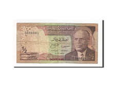 Tunisia, 1/2 Dinar, 1972-08-03, KM:66a, BB