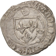 France, Charles VIII,Blanc à la couronne, Limoges, VF(20-25),Silver,Duplessy:587