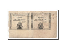 Banknot, Francja, 10 Sous, 1792-10-24, VG(8-10), KM:A64a