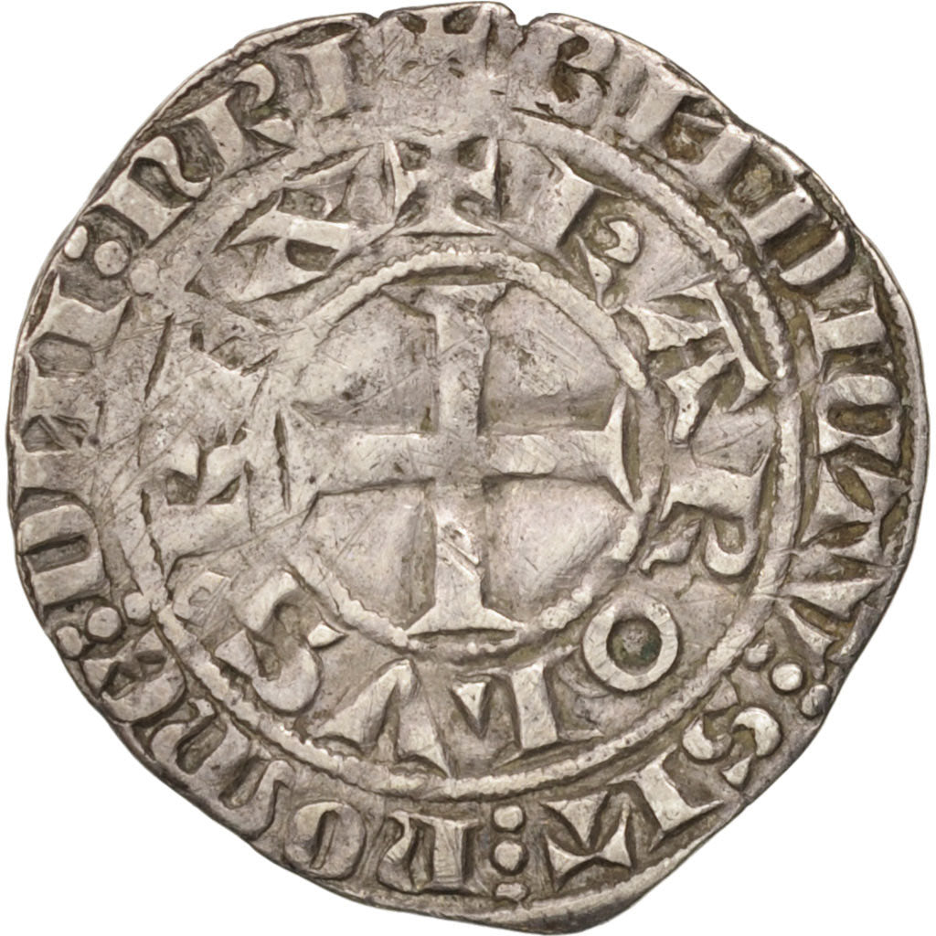 France, Charles IV, Maille Blanche, VF(30-35), Silver, Duplessy:243A