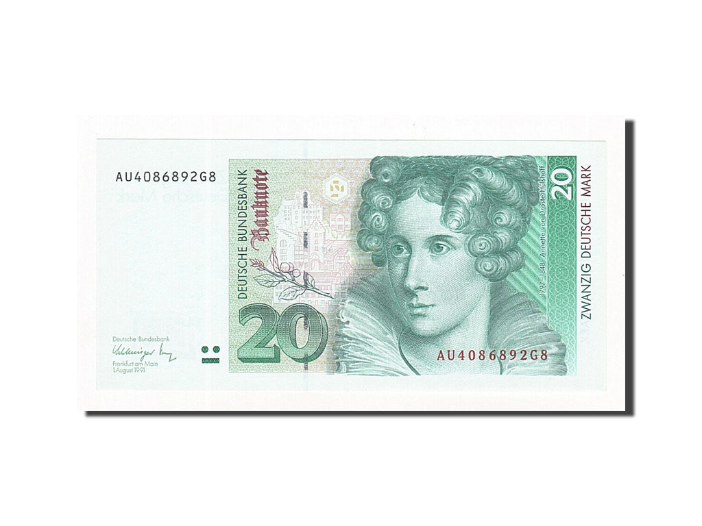 Banconote, GERMANIA - REPUBBLICA FEDERALE, 20 Deutsche Mark, 1991, 1991-08-01
