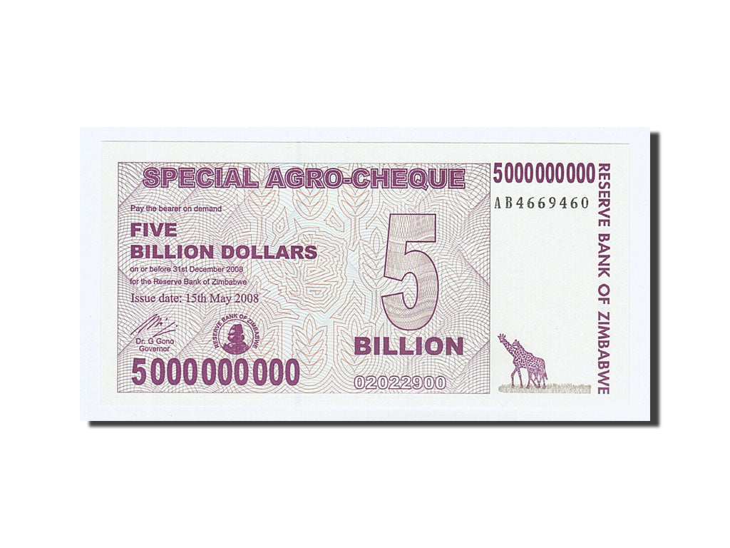 Zimbabwe, 5 Billion Dollars, 2008-05-15, KM:84, FDS