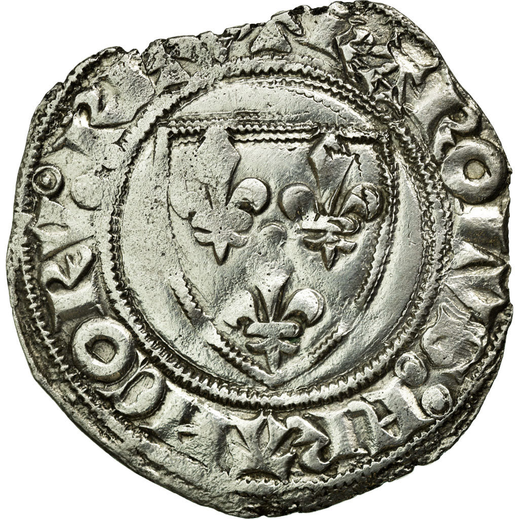 Coin, France, Blanc Guénar, Undated, Tournai, VF(30-35), Billon, Duplessy:377 D