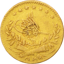 Turkey, Abdul Aziz, 25 Kurush, 1870, Qustantiniyah, VF(30-35), Gold, KM:694