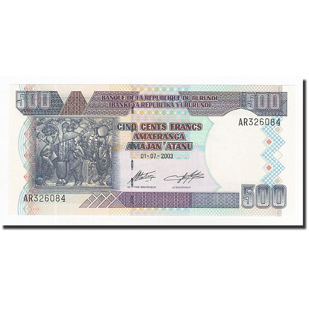 Banknote, Burundi, 500 Francs, 2003-07-01, KM:38c, UNC(65-70)