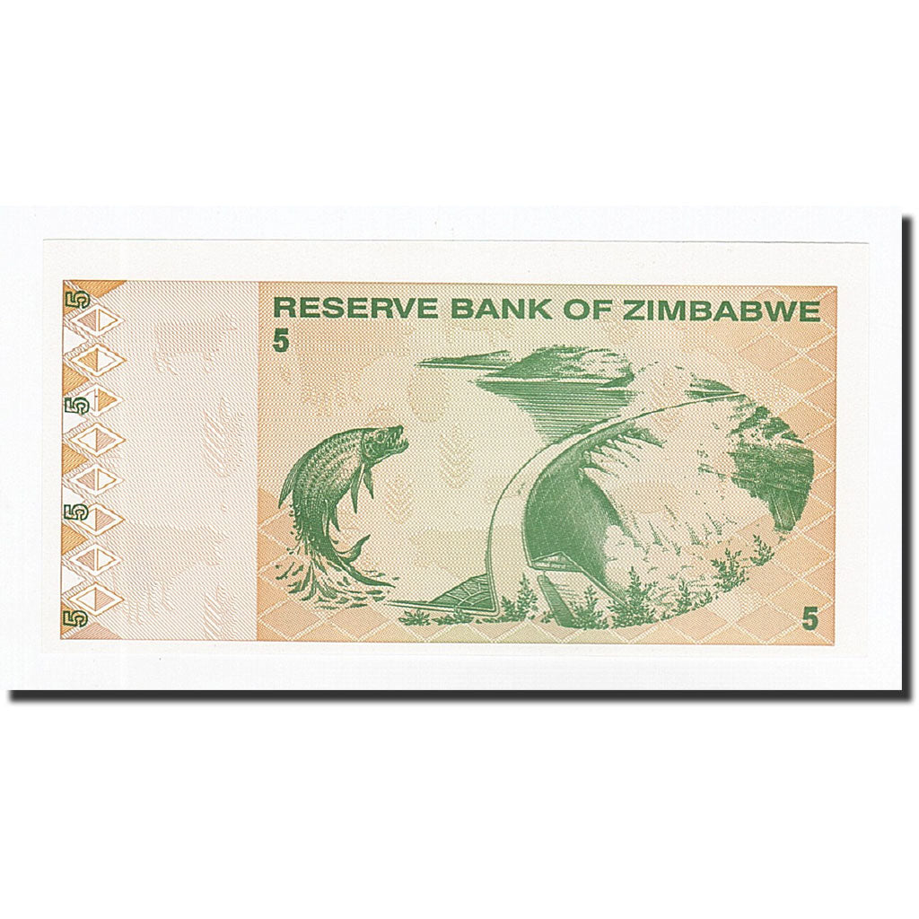 Geldschein, Simbabwe, 5 Dollars, 2009-02-02, KM:93, UNZ