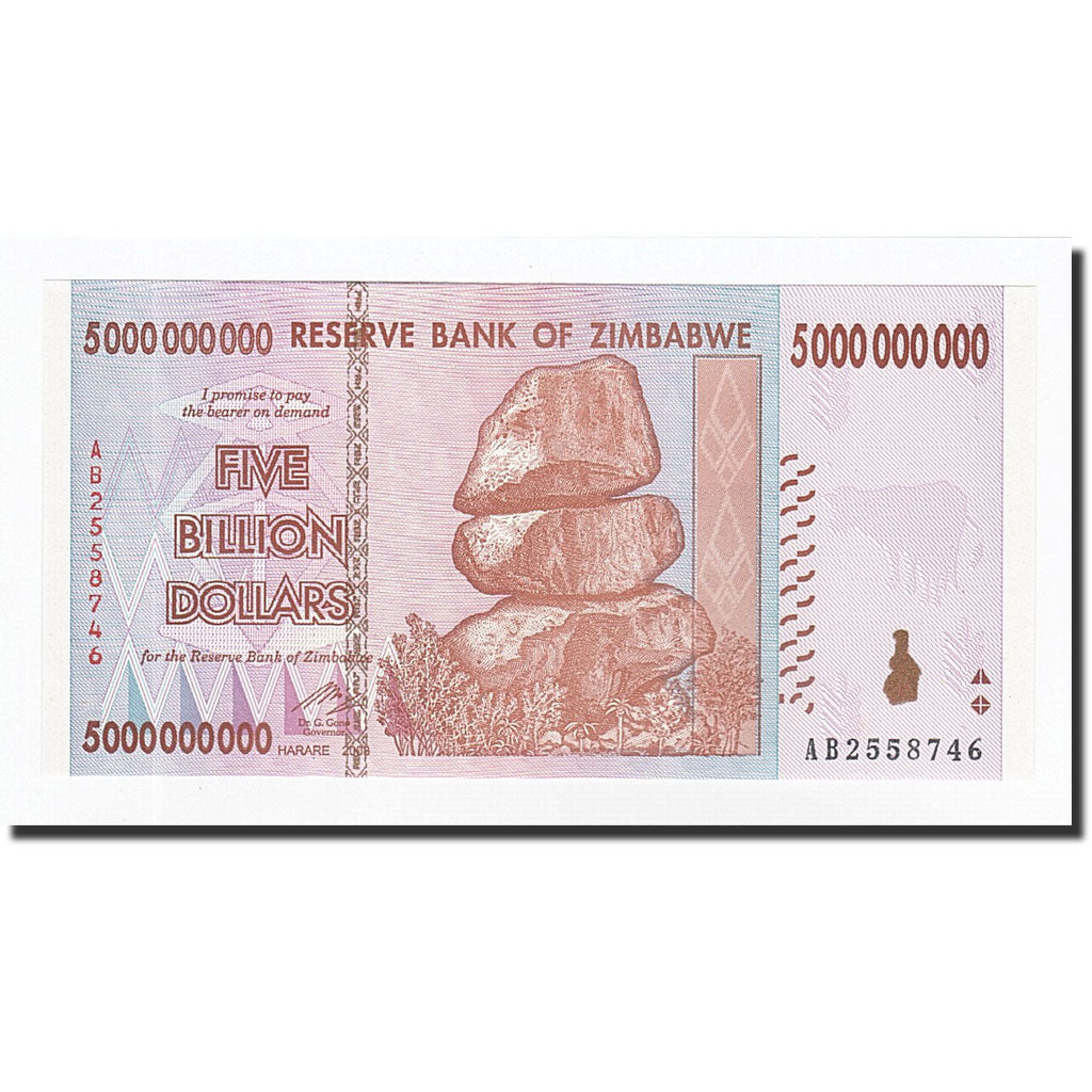 Banconote, Zimbabwe, 5 Billion Dollars, KM:84, 2008-02-19, FDS