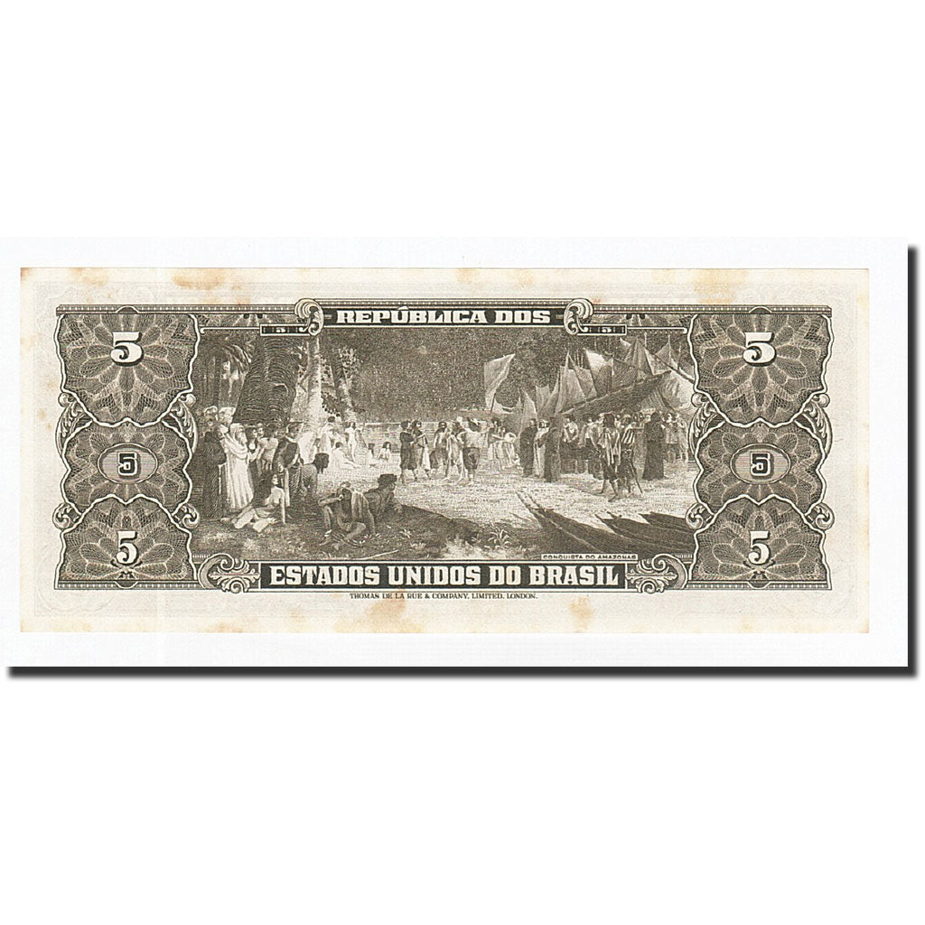 Banknote, Brazil, 5 Cruzeiros, 1953-1959, KM:158c, UNC(65-70)