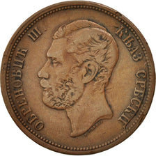 Serbia, Obrenovich Michael III, 10 Para, 1868, VF(30-35), Bronze, KM:3