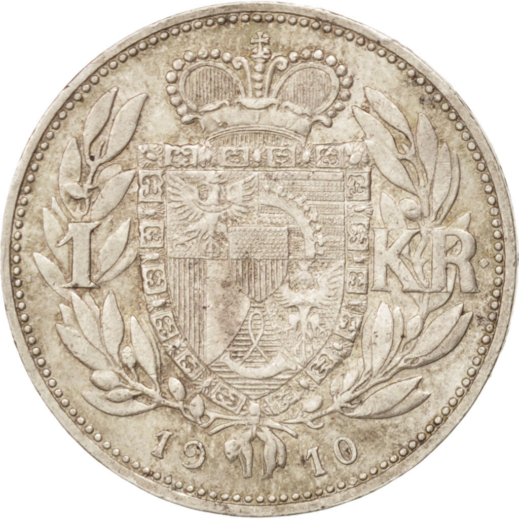Liechtenstein, Prince John II, Krone, 1910, AU(50-53), Silver, KM:2