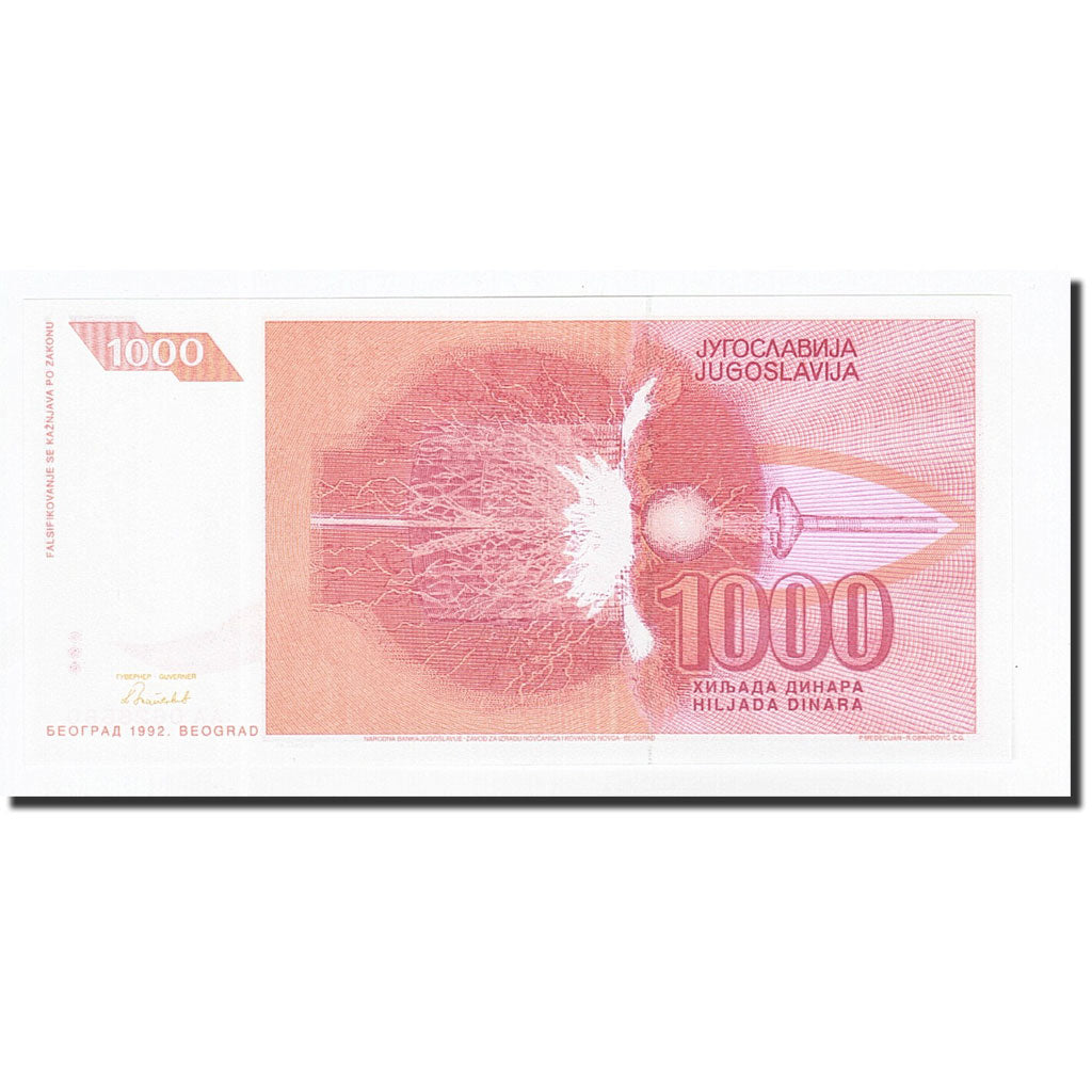 Banknote, Yugoslavia, 1000 Dinara, 1992, KM:114, UNC(65-70)