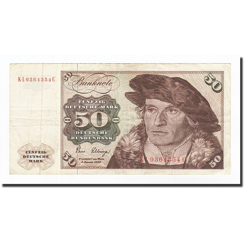GERMANY - FEDERAL REPUBLIC, 50 Deutsche Mark, 1970-1980, KM:33d, 1980-01-02