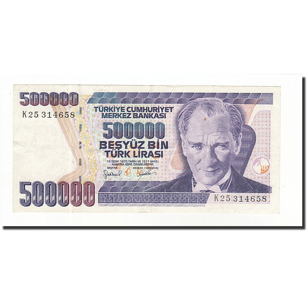 Geldschein, Türkei, 500,000 Lira, 1998, KM:212, VZ+