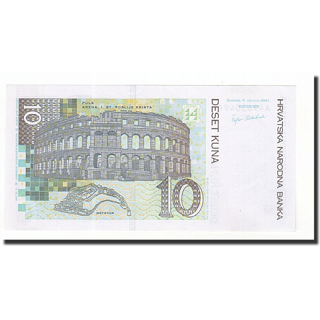 Banconote, Croazia, 10 Kuna, 2001, KM:38, 2001-03-07, SPL+